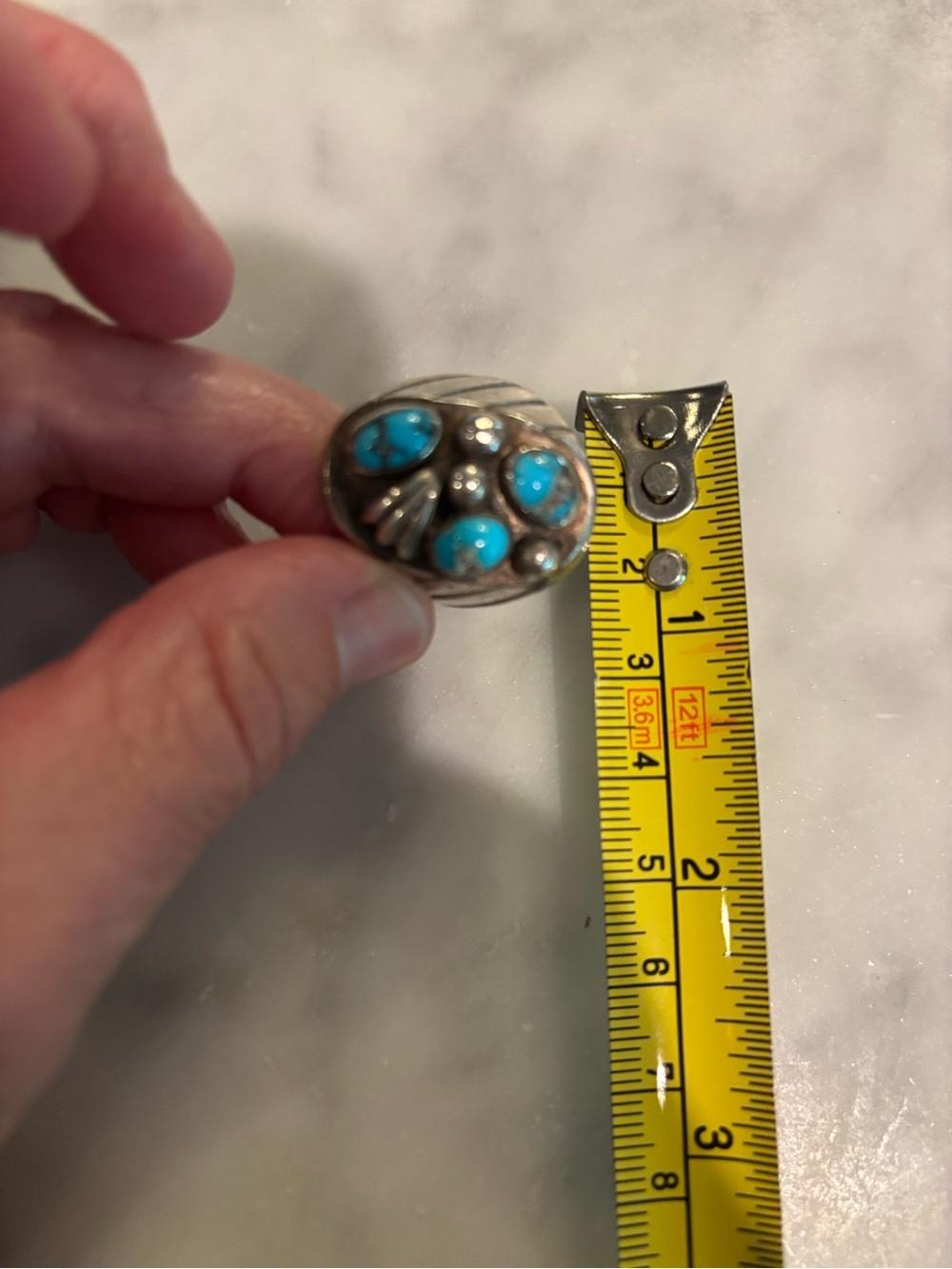 Turquoise and Silver Statement Ring - Picture 3 of 8
